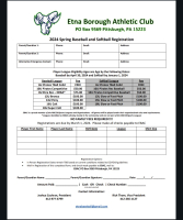 Etna Spring Baseball & Softball Registration